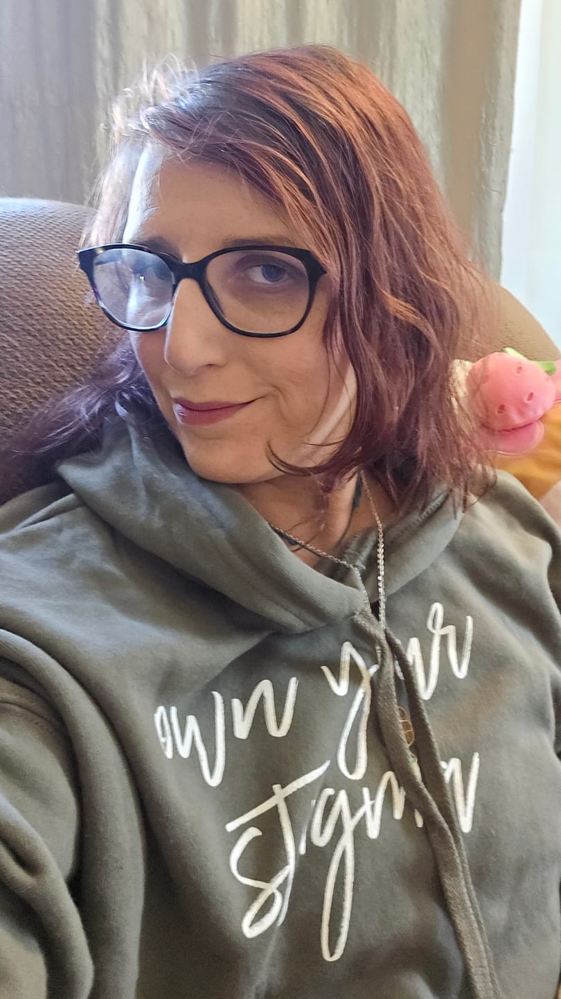 Customer photo review of Own Your Stigma Crop Hoodie