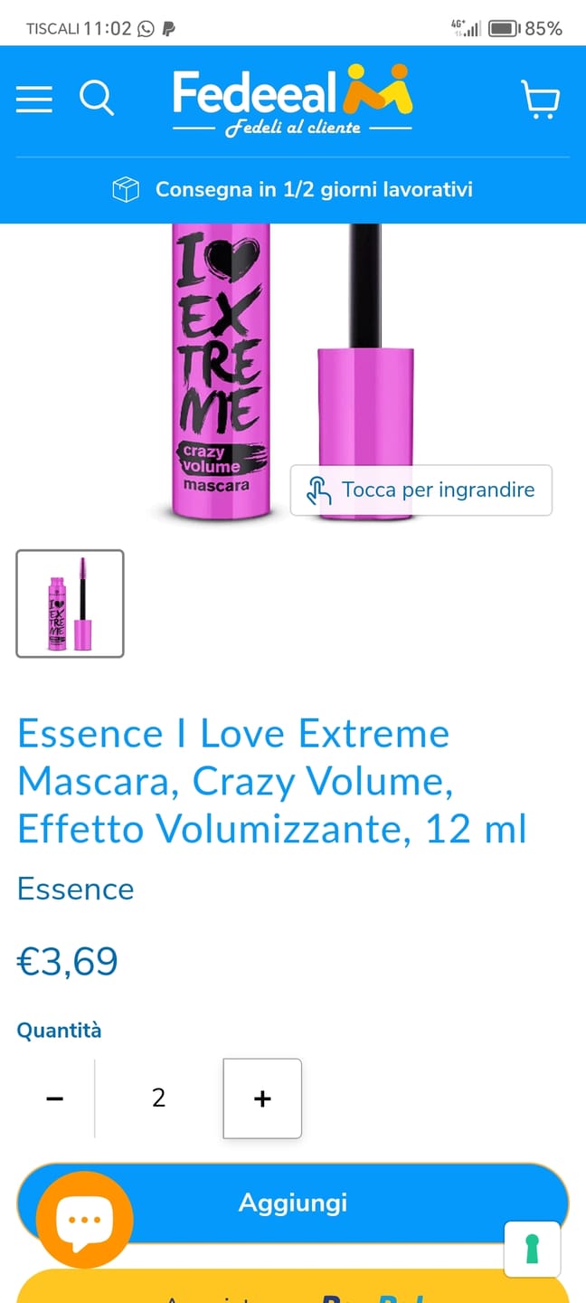 Customer photo review of Essence  I Love Extreme Mascara, Crazy Volume, Effetto Volumizzante, 12 ml