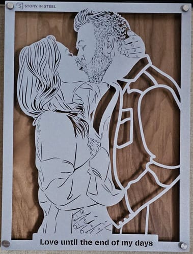 Customer photo review of Custom Metal Portrait