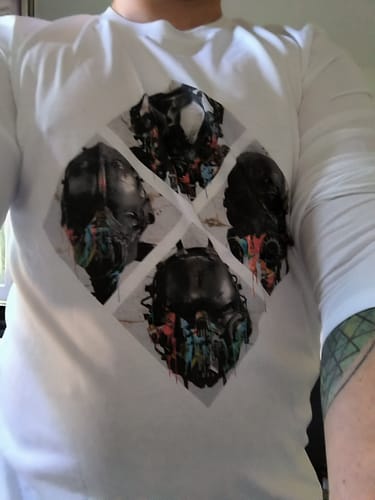 Customer photo review of GTFO Long sleeve - Diamond masks - White