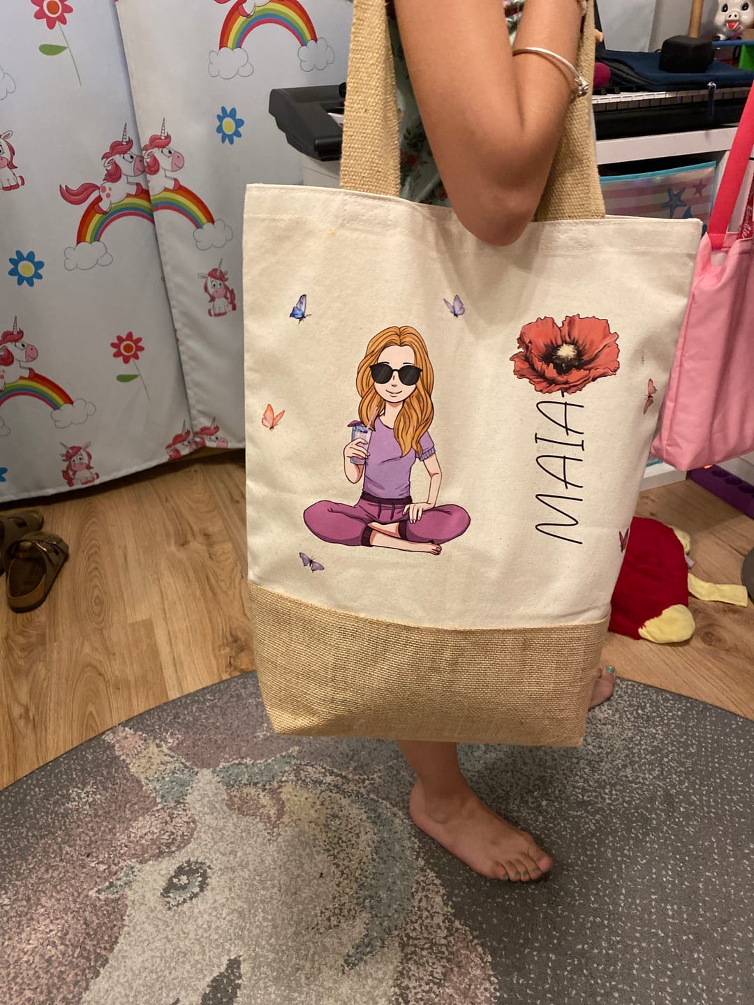 Customer photo review of Beachtime - Individuelle Personalisierte Strandtasche mit Blume