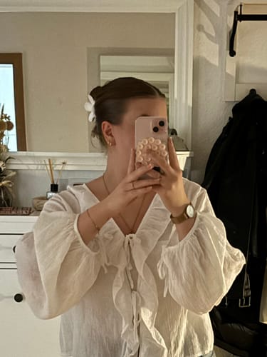 Customer photo review of Selene Binde Bluse - Weiß