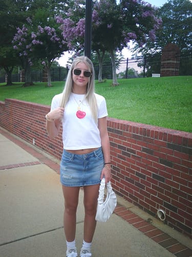 Customer photo review of 'Cherry On Top' baby tee