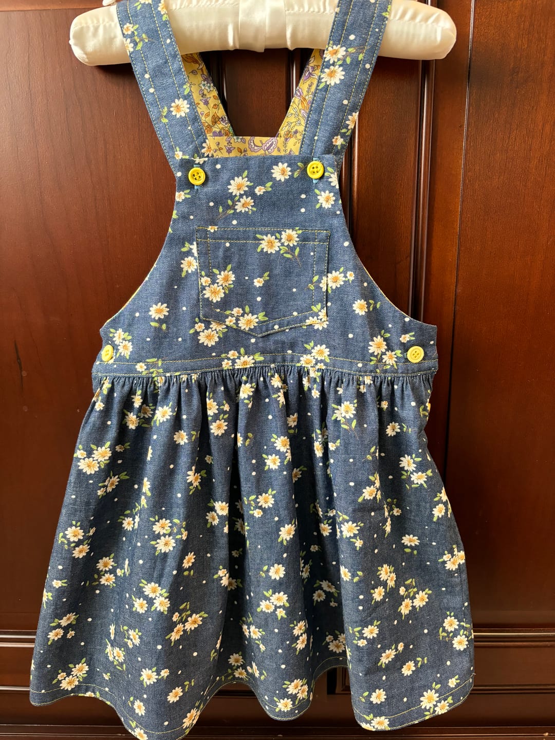 Customer photo review of Daisies Chambray Denim Fabric