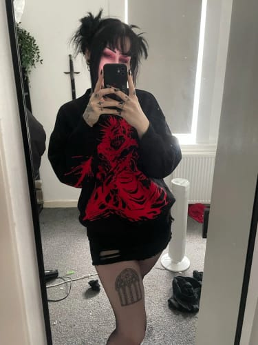 Customer photo review of Choso Blood Manipulation Loose Knit Sweater