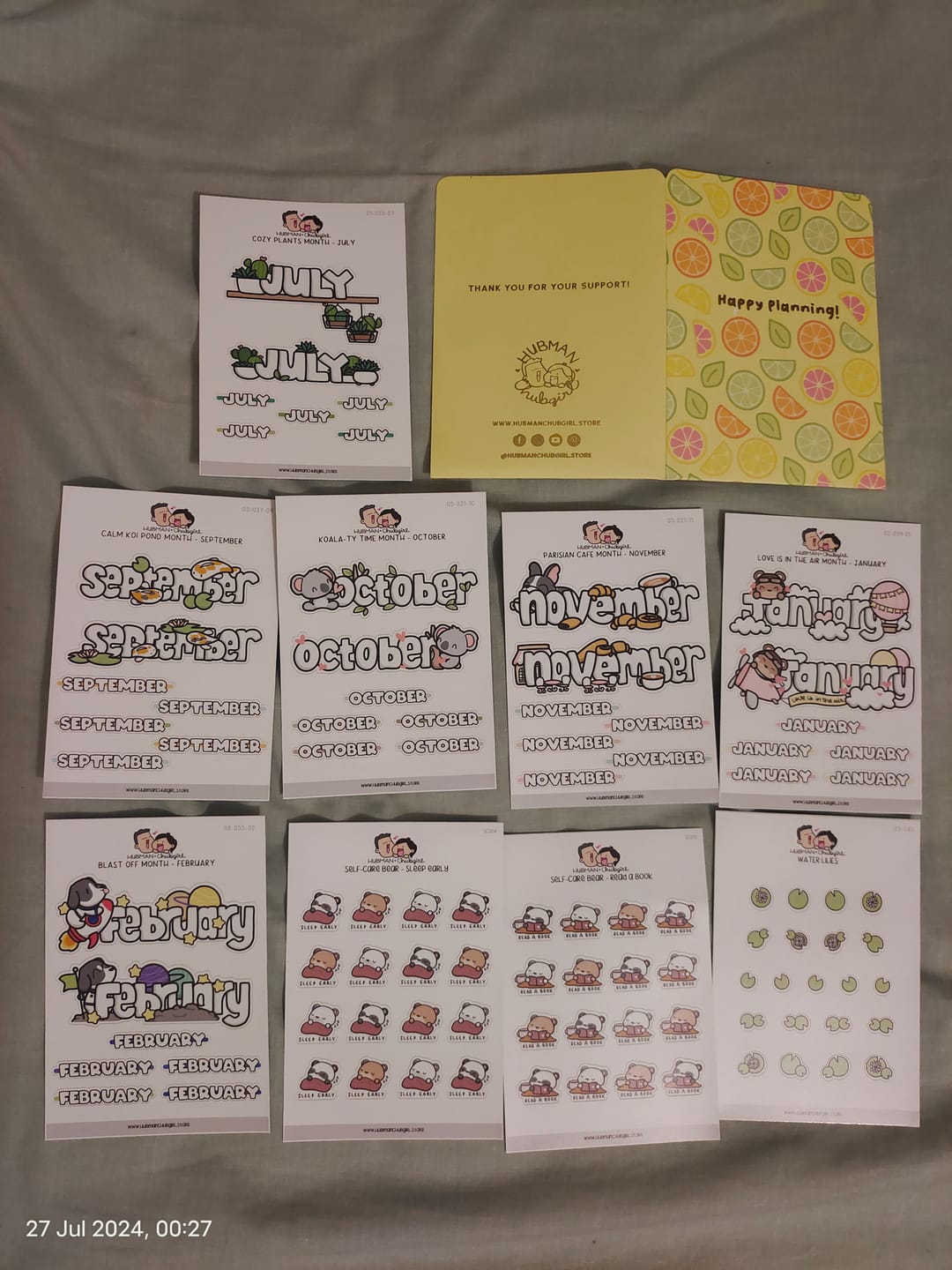 Customer photo review of Self-Care Bear - Sleep Early Planner Stickers