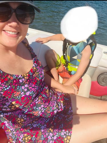 Customer photo review of rue swim romper