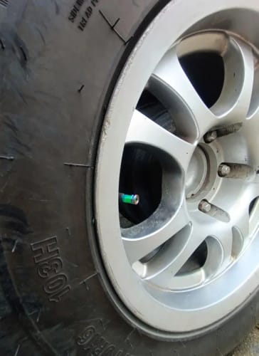 Customer photo review of Alloy Tire Valve Caps 4pc