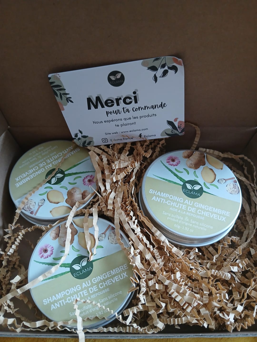 Customer photo review of Shampoing Solide Gingembre Anti chute & Pousse de cheveux - ECLAMA