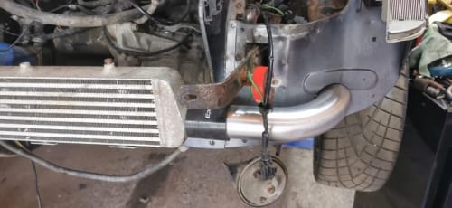 Customer photo review of 0/45/90/180 degree aluminum tube universal 2.5 Inch  "63mm Intercooler  cold intake pipe racing turbo high flow