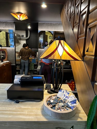 Customer photo review of Lampa witrażowa Tiffany Asheville, Quoizel