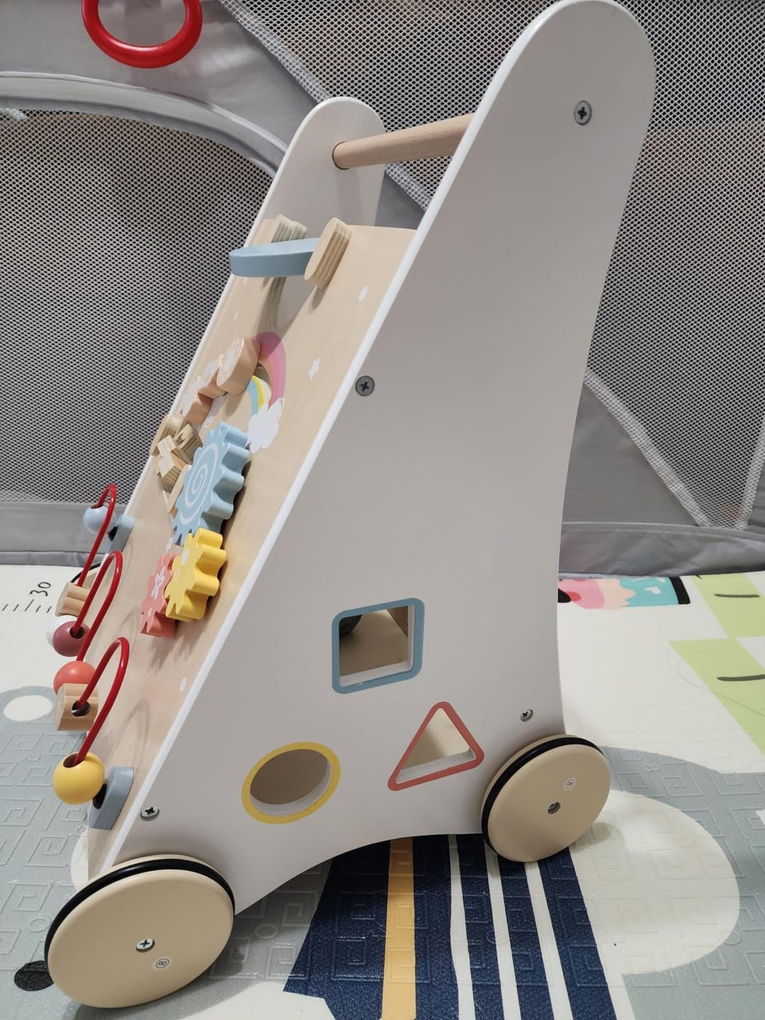 Customer photo review of Baby Activity Walker - Busy Board