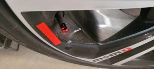 Customer photo review of AQTQAQ 1 Set Zinc Alloy Anti-theft Sport Car Tire Valve Caps Wheel Tires Tire Stem Air Cap for Cars, Trucks, Motorcycle, Bicycle