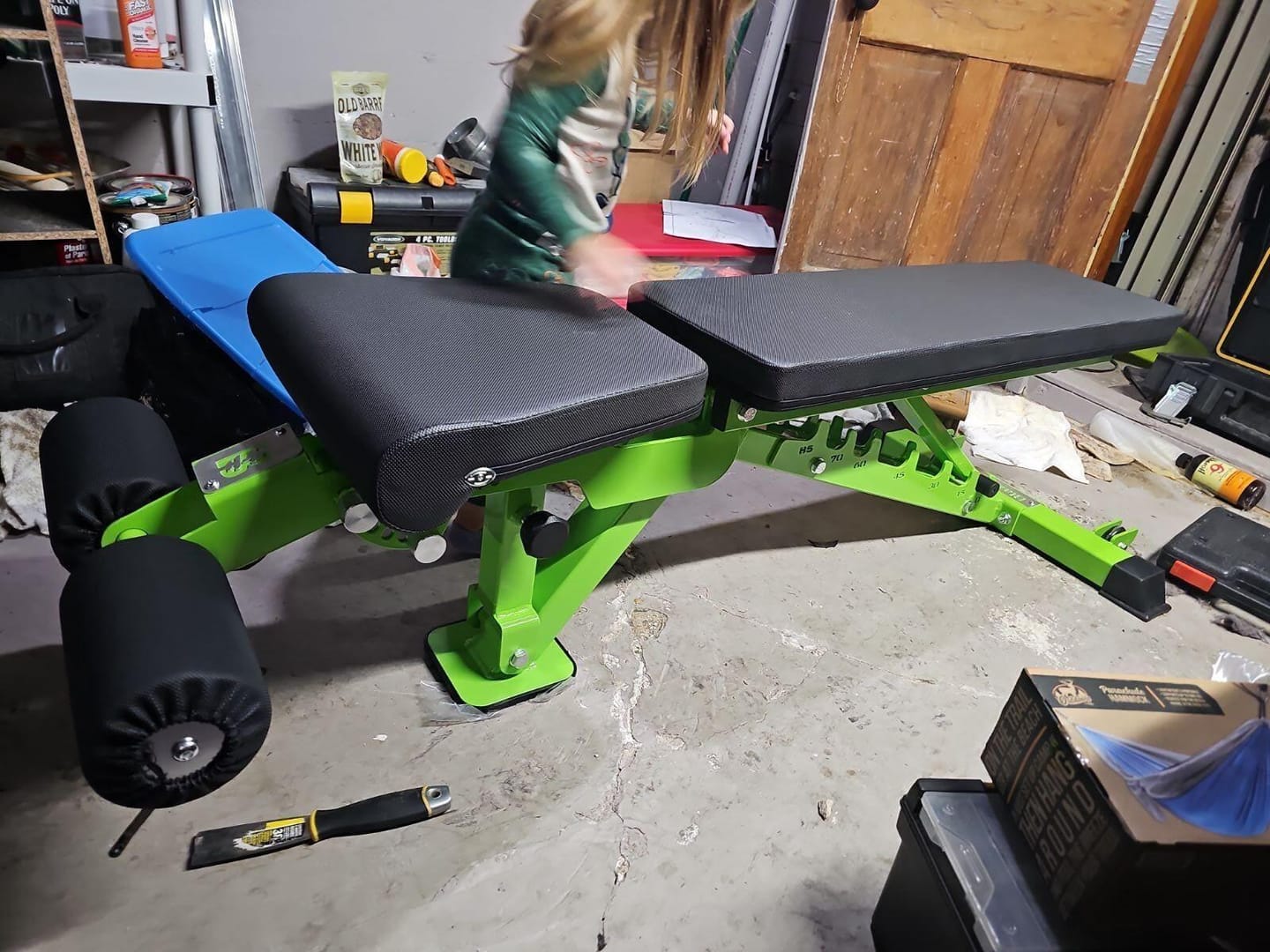 Customer photo review of Blazzed Adjustable Weight Bench with Leg Roller