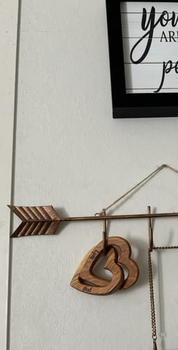 Customer photo review of Olive Wood Connected Hearts | A Great Gift on Valentine, Engagement and Wedding