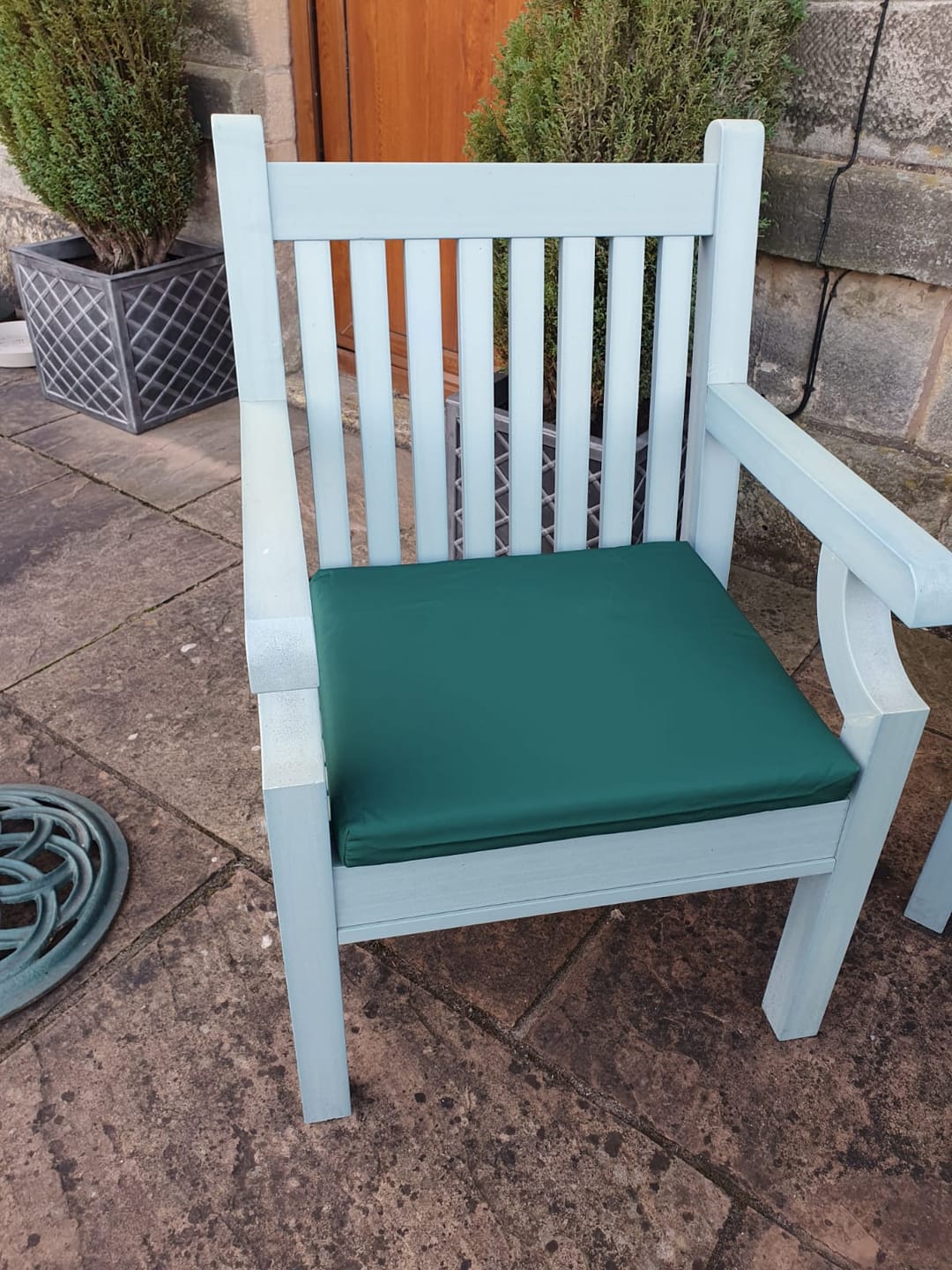 Customer photo review of Outdoor Water-Resistant Chair Seat Pad With Ties | Outdoor Chair Cushions