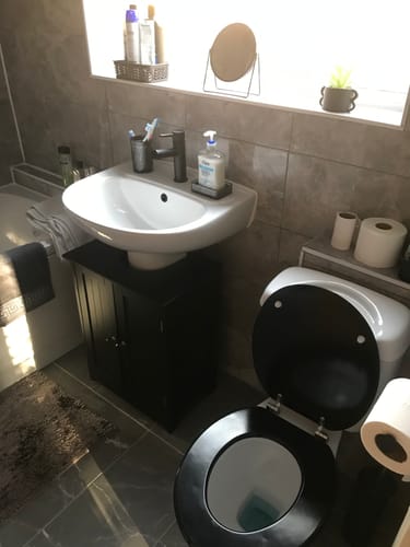 Customer photo review of Alpha Lunar 1600 Matt Black Complete Bathroom Suite