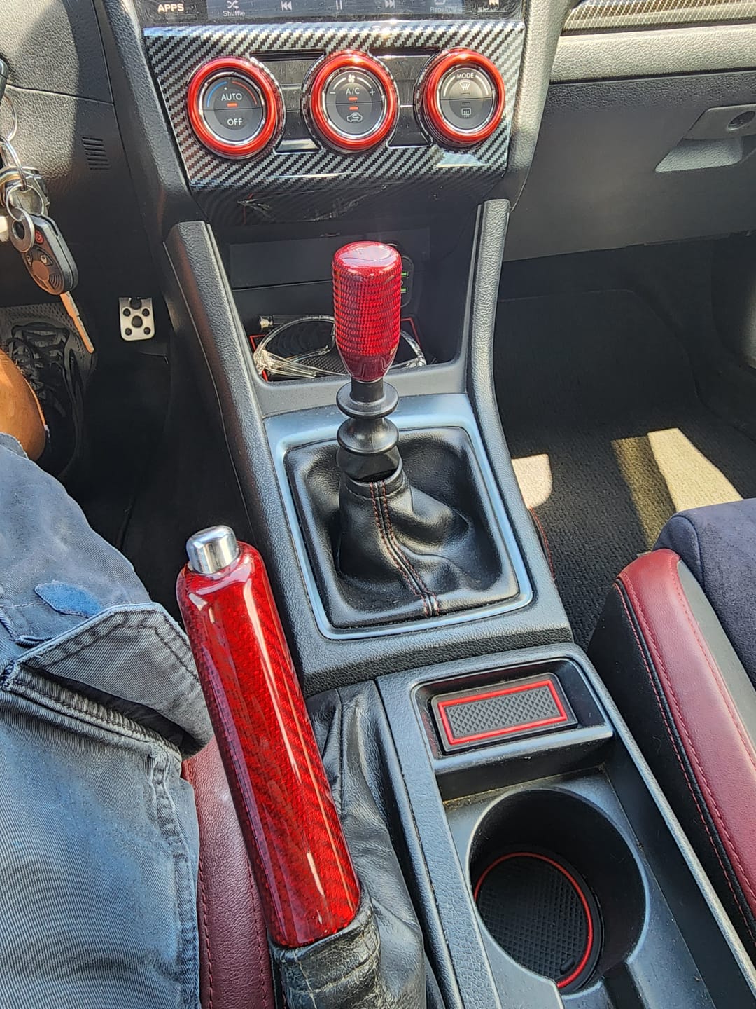Customer photo review of Red Carbon Fiber Handle Shift Knob