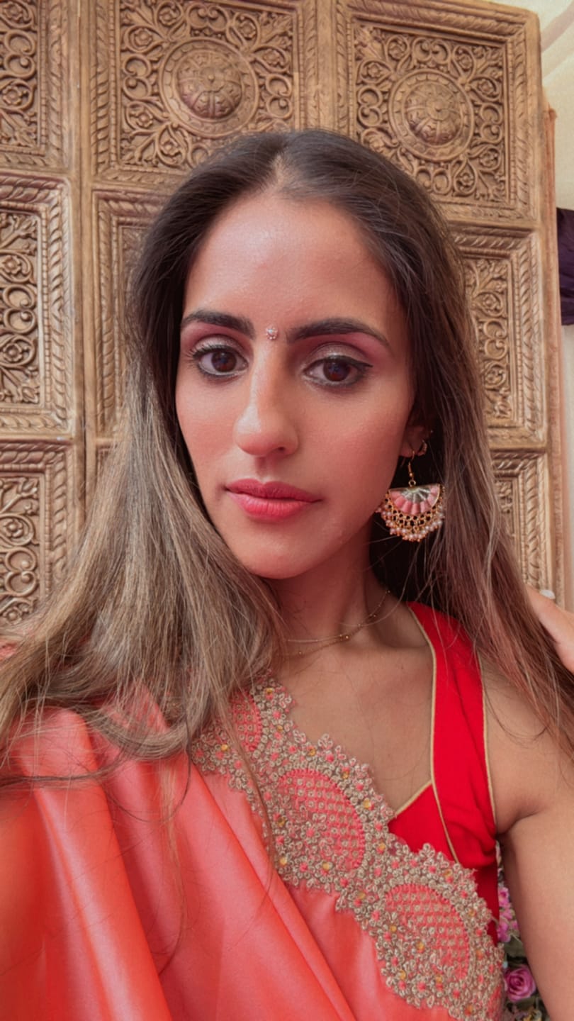 Customer photo review of Crescent Mandala Earrings