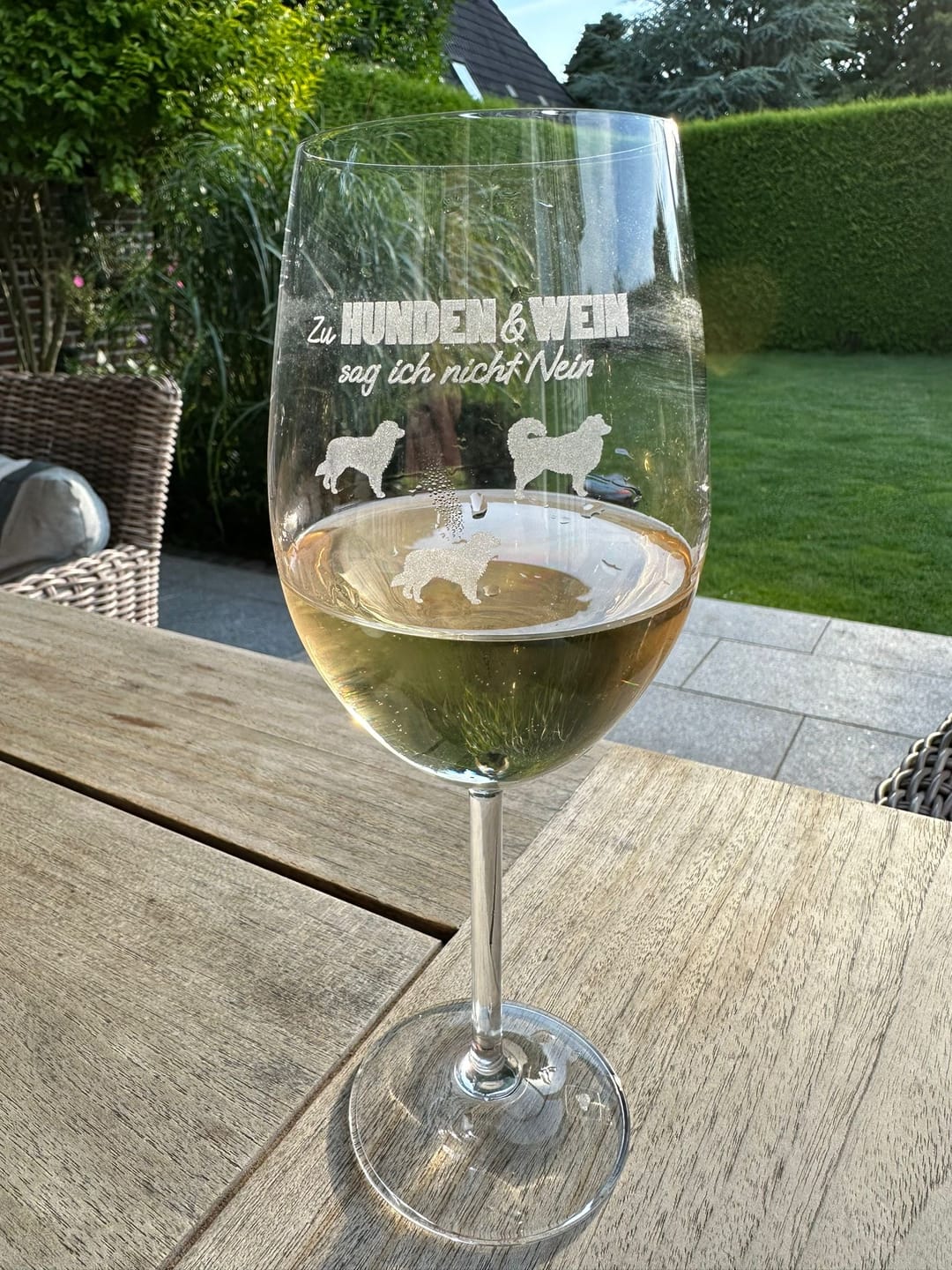 Customer photo review of Zu Hund und Wein sag ich nicht nein - Individuelles Weinglas
