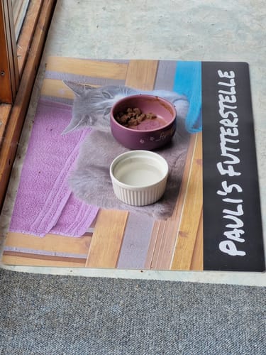 Customer photo review of Personalisierte -Foto- Futtermatte mit Text