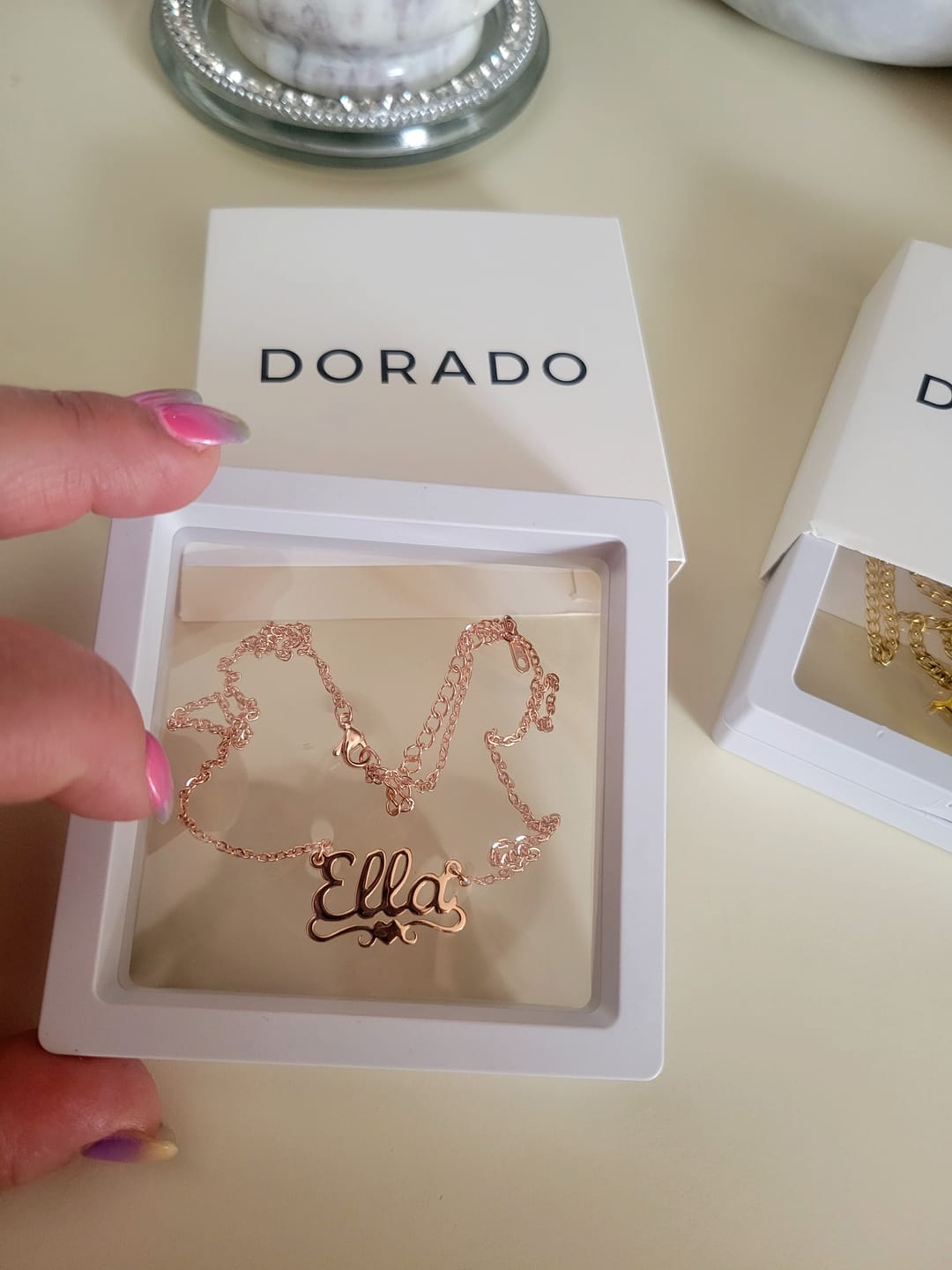 Customer photo review of Kids Love Heart Name Necklace