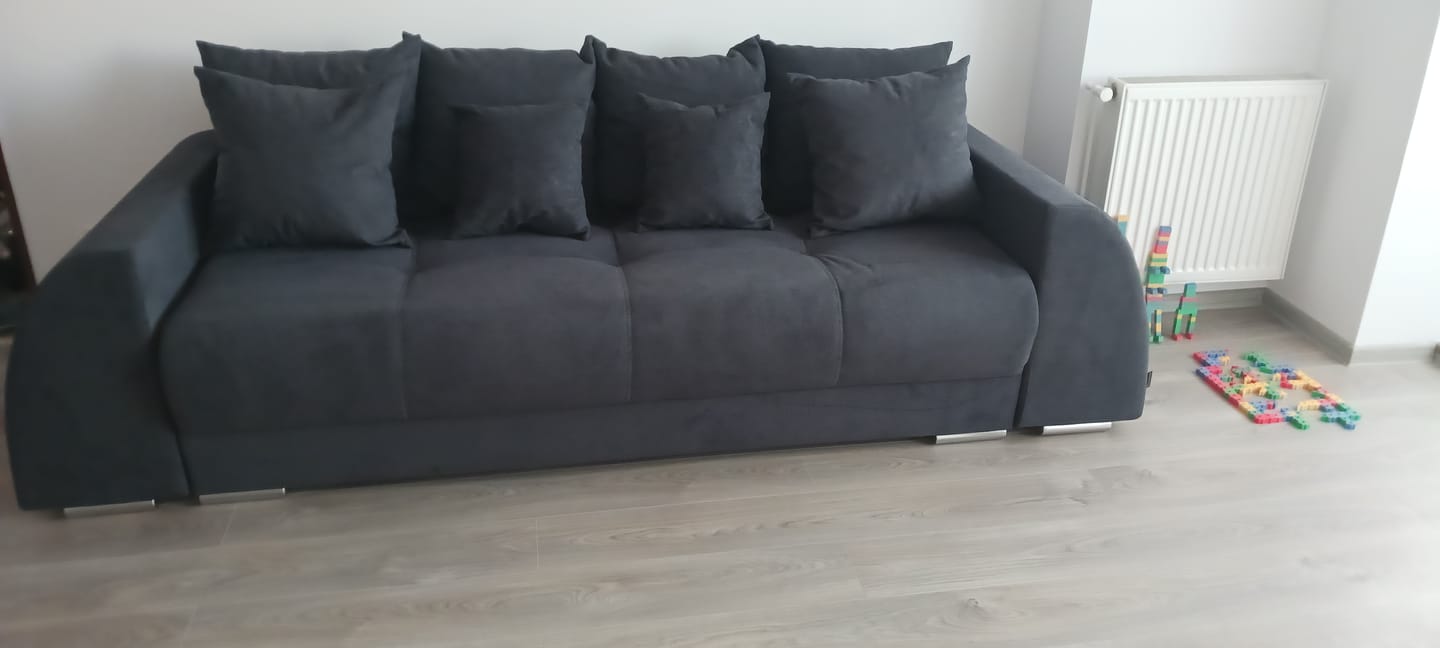 Customer photo review of Canapea extensibilă dumonde cu ladă de depozitare si sezut confortabil din spuma HR, Verona Graphite 260x100 cm