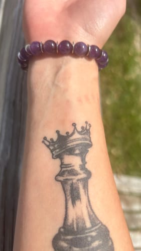 Customer photo review of Luxury Amethyst Bracelet Gold Design - World's Best Quality & Made To Last