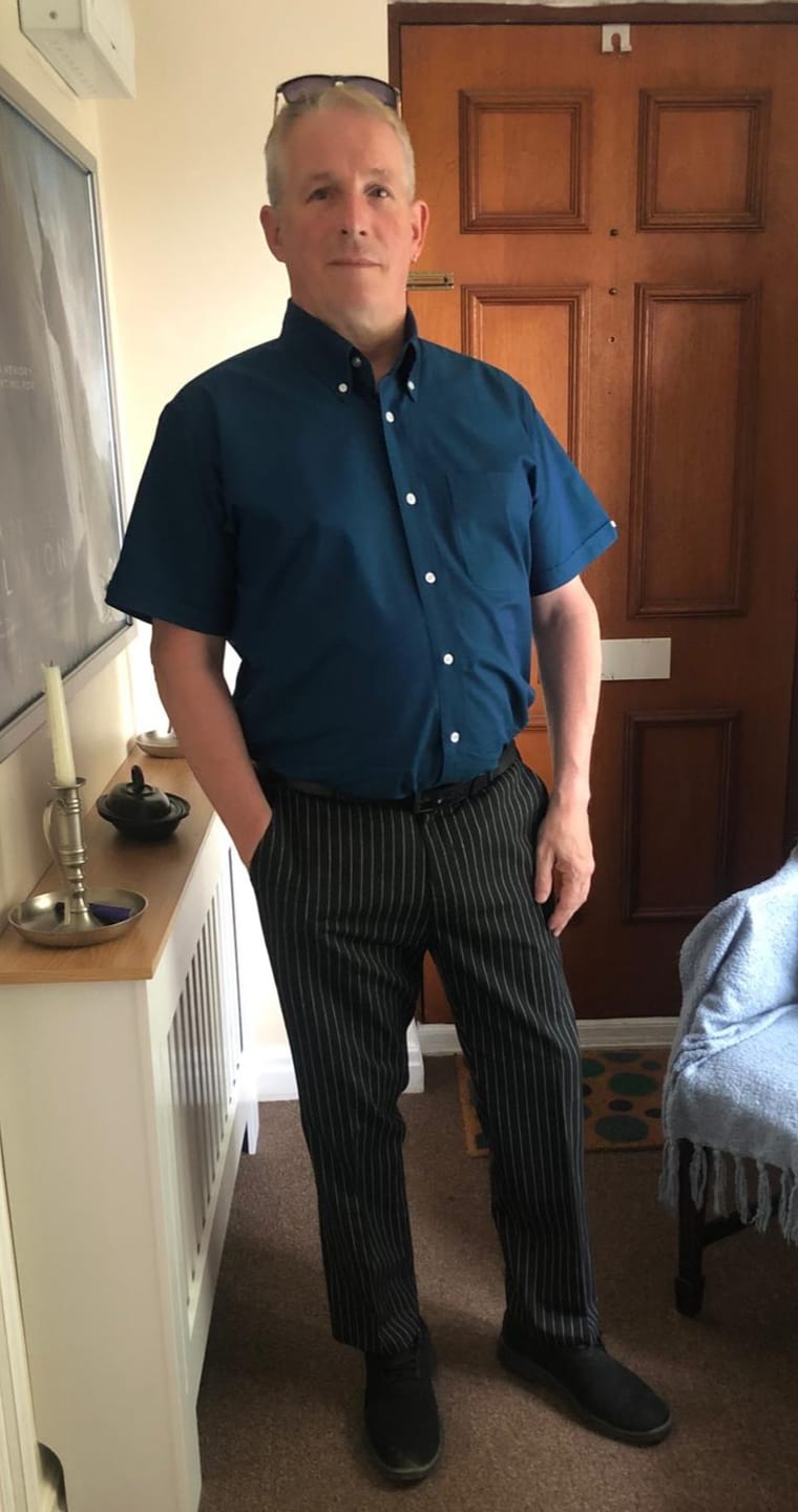 Customer photo review of Short Sleeve  - Two Tone Blue - Up to Size 5XL