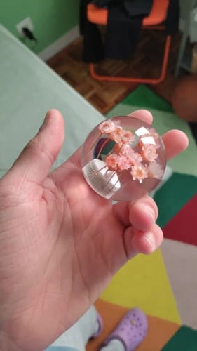 Customer photo review of Crystal Flower Gear Shift Knob