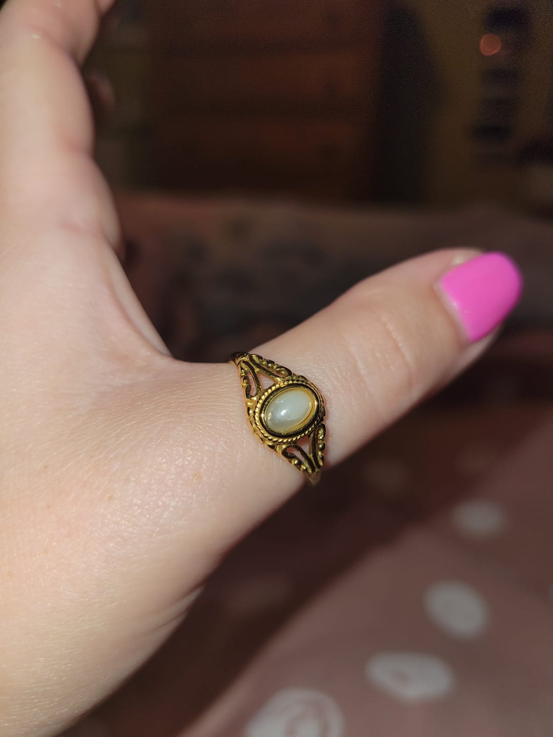 Customer photo review of Vintage Royal Pearl Ring