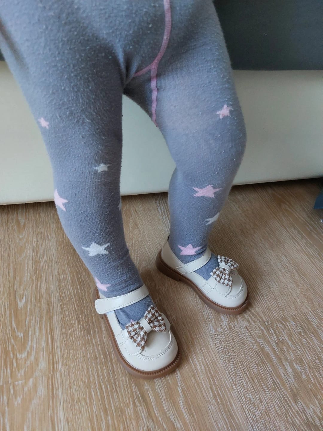 Customer photo review of Girls Retro Bow Tie Shoes