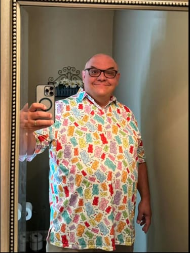 Customer photo review of Men's Gummy Bears golf polo