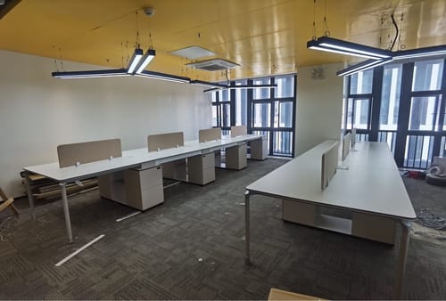 Customer photo review of Modern Minimalist Staff Desk, Free Combination, with Combination Lock, with Screen Partition