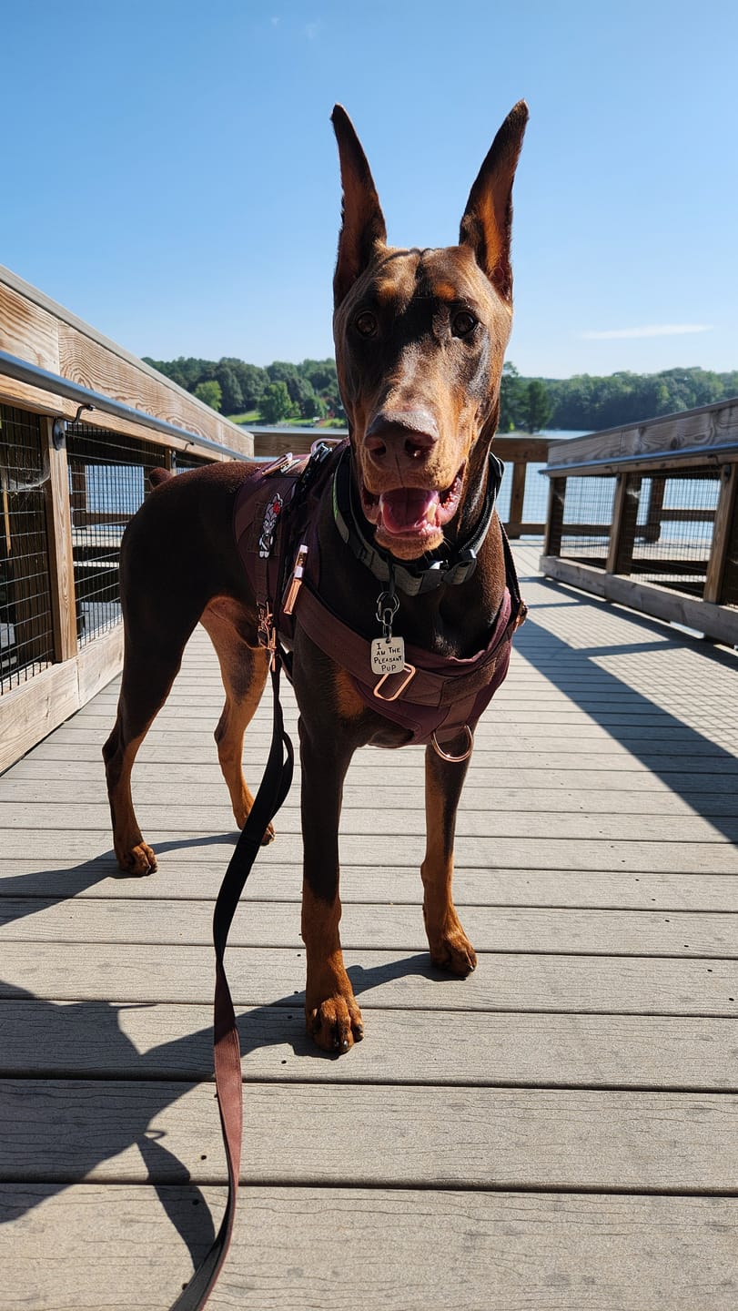 Customer photo review of HNTR 3.0 Dog Harness - Chocolate