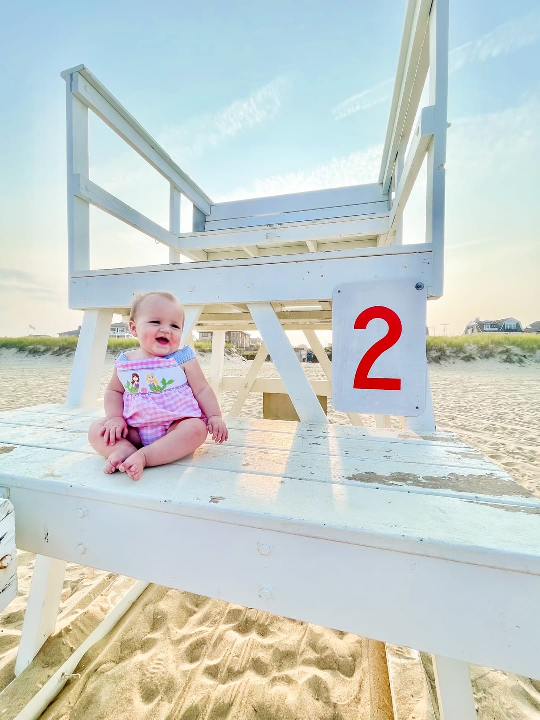 Customer photo review of Beyond The Sea Pink Check Smocked Leah Bubble