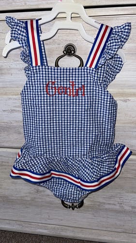 Customer photo review of Red, White & Blue One Piece Swimsuit