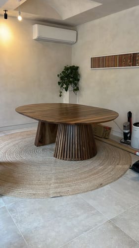 Customer photo review of Vivien Extendable Round Dining Table in Darker Walnut