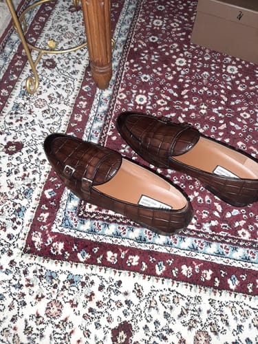 Customer photo review of Belgian Loafer - Dark Brown Croco Double Monk Strap (Hand Painted Patina)