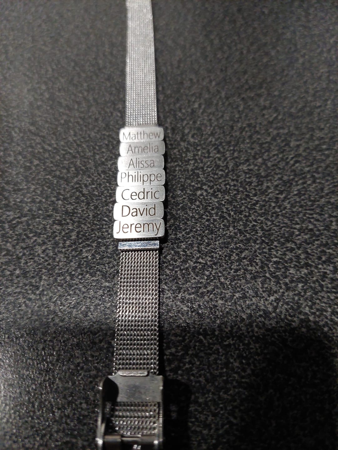 Customer photo review of Mesh charm name silver