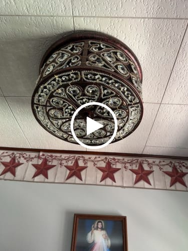 Customer video review of Moroccan Antique Crystal Drum Flush Mount Ceiling Light