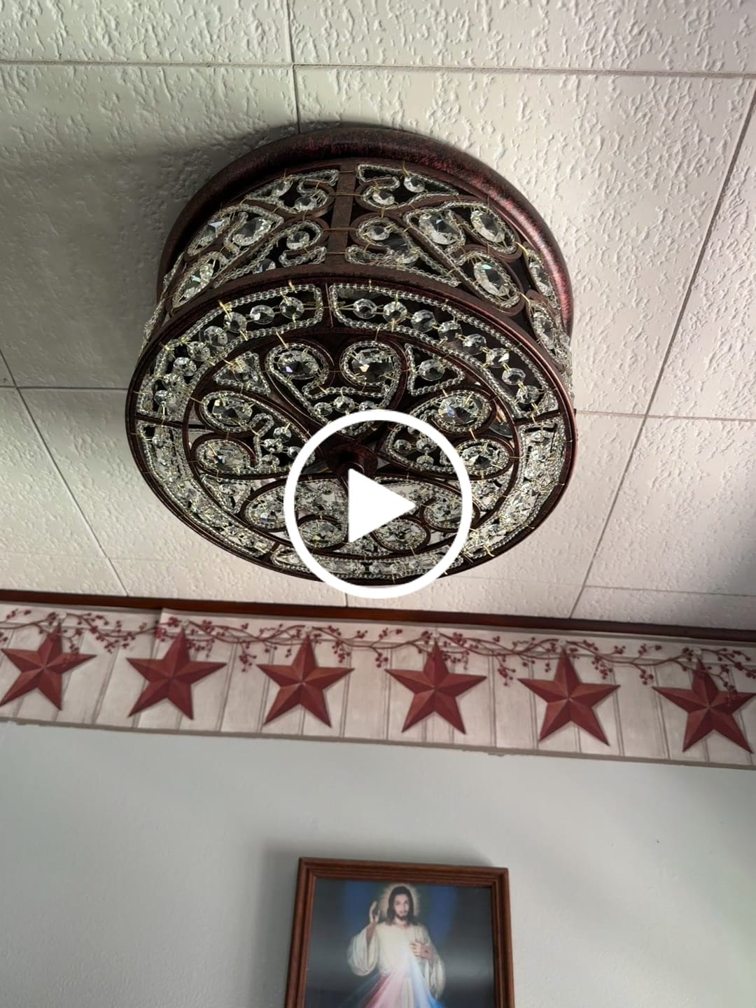 Customer video review of Moroccan Antique Crystal Drum Flush Mount Ceiling Light