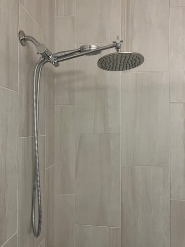 Customer photo review of 3-Spray Dual Shower Head with Adjustable Shower Arm