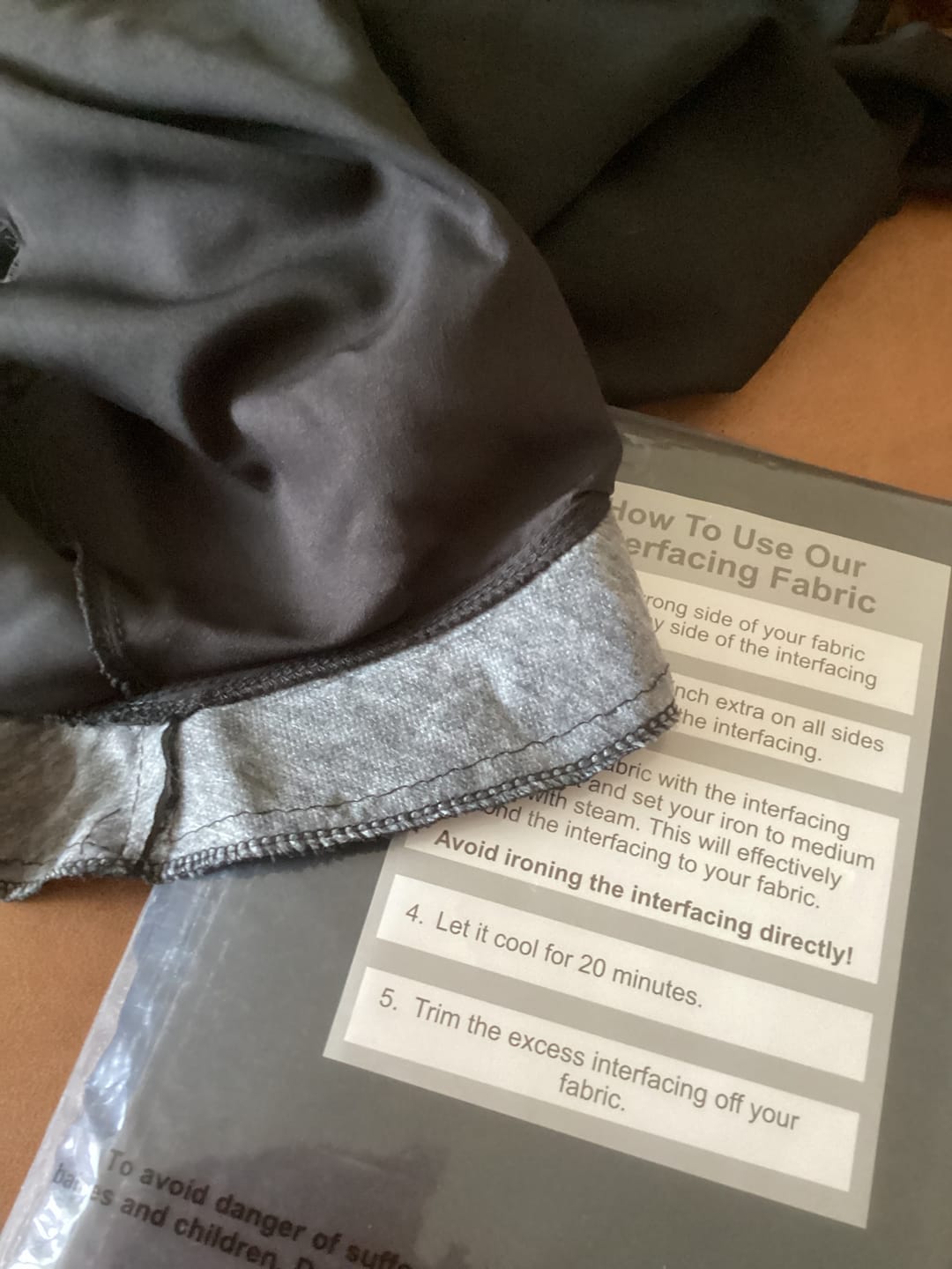 Customer photo review of Black Iron on Interfacing - Medium Weight