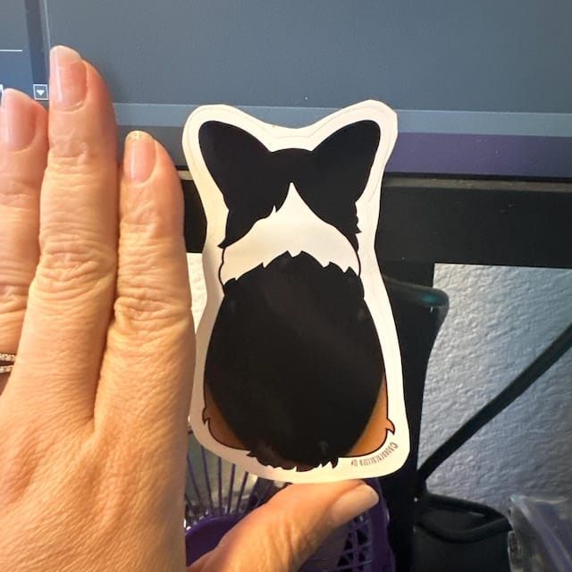Customer photo review of Corgi Back Sticker