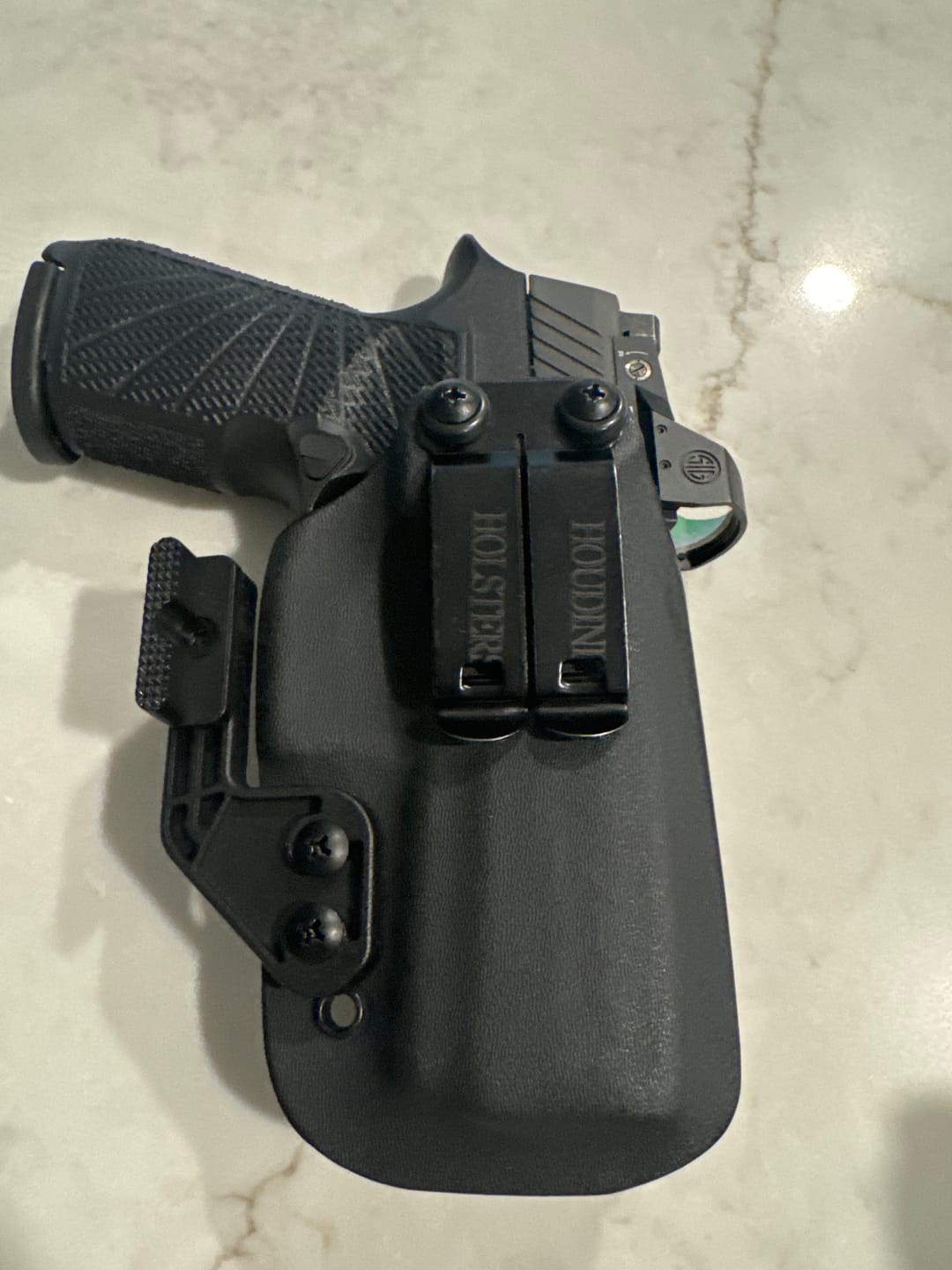 Customer photo review of Breakout 2.0 IWB Holster | Rapid Access, Complete Concealment, and All-Day Comfort.