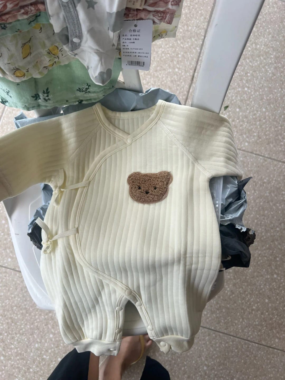 Customer photo review of Newborn Teddy Bear Onesie