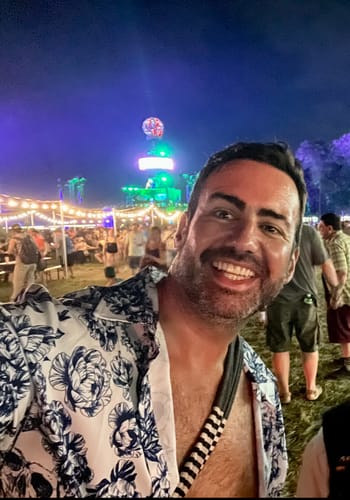 Customer photo review of Men's Punk Rock Crown Floral Skull Print Short Sleeve Shirt