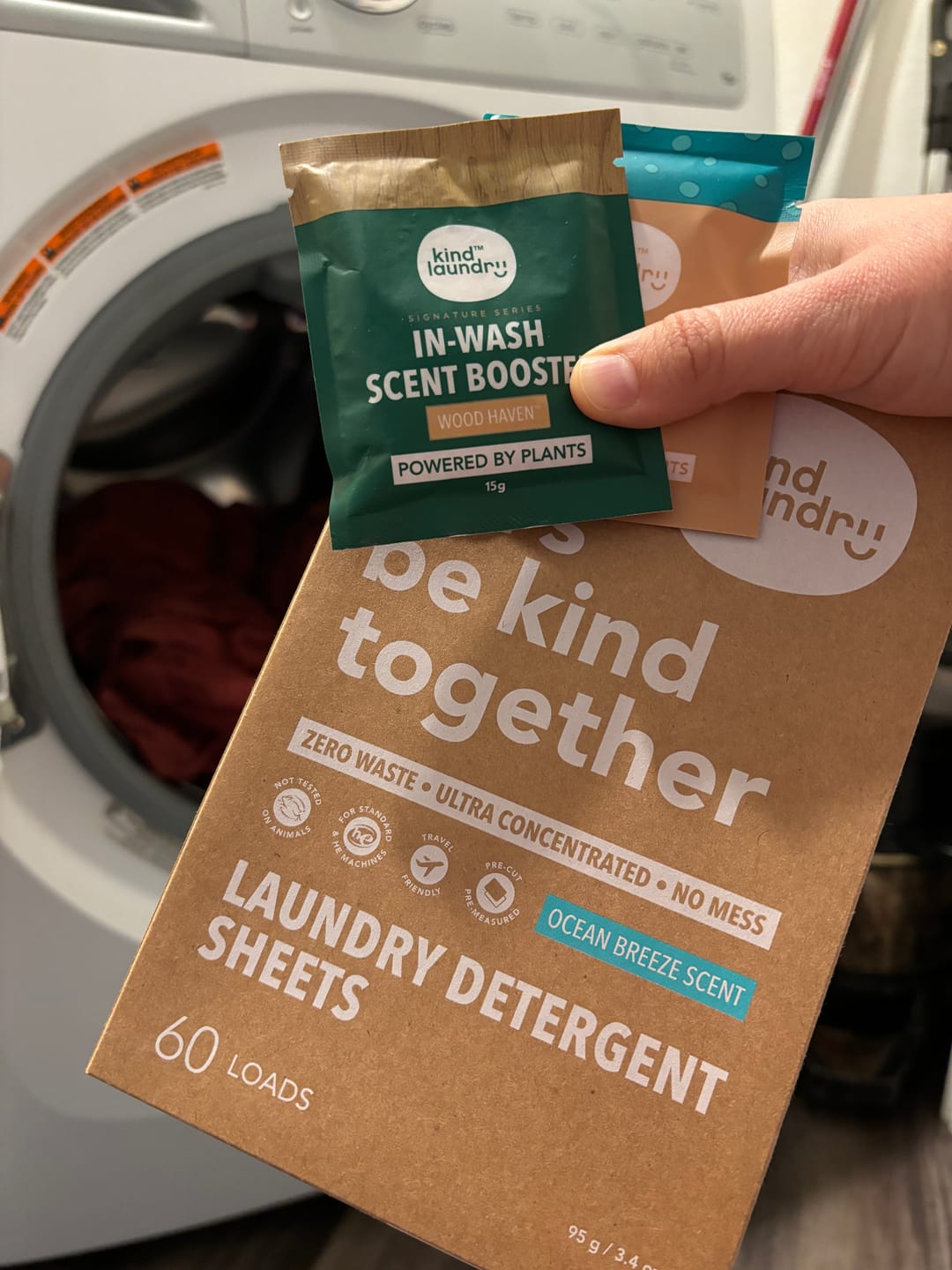 Customer photo review of Travel Size Premium In-Wash Scent Boosters - Wood Haven