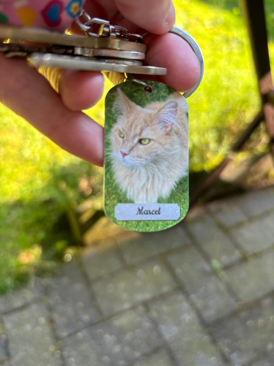 Customer photo review of Photo double face - Porte-clés Dog Tag personnalisé
